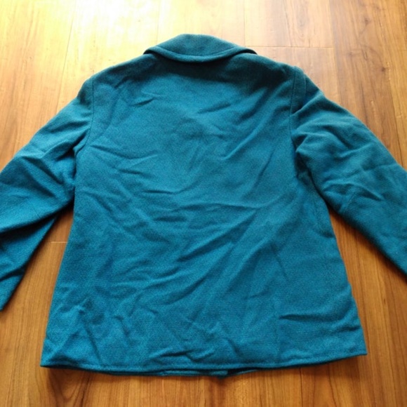 Vintage 60s Jacket 36"B Blue Green Spring Coat Blazer Made in Kowloon Hong Kong - Picture 4 of 10